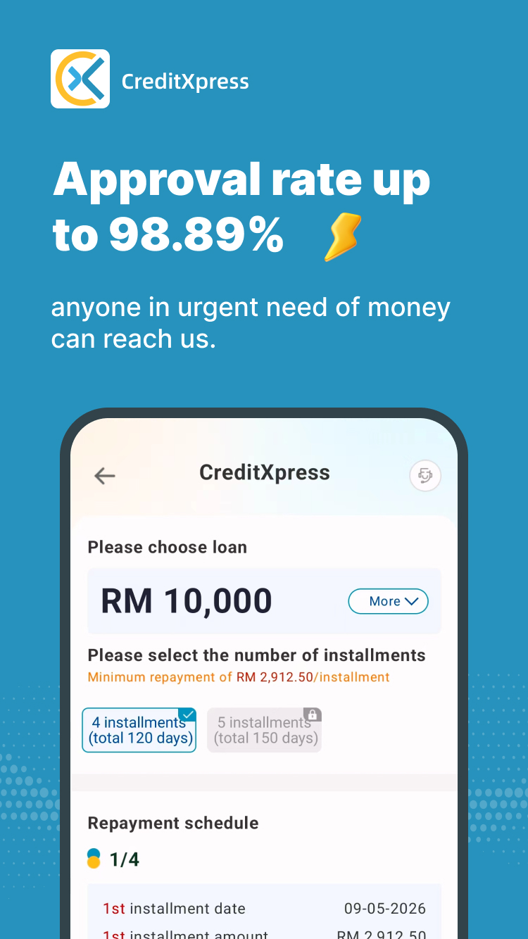 Approval rate 98.89%, get instant decision