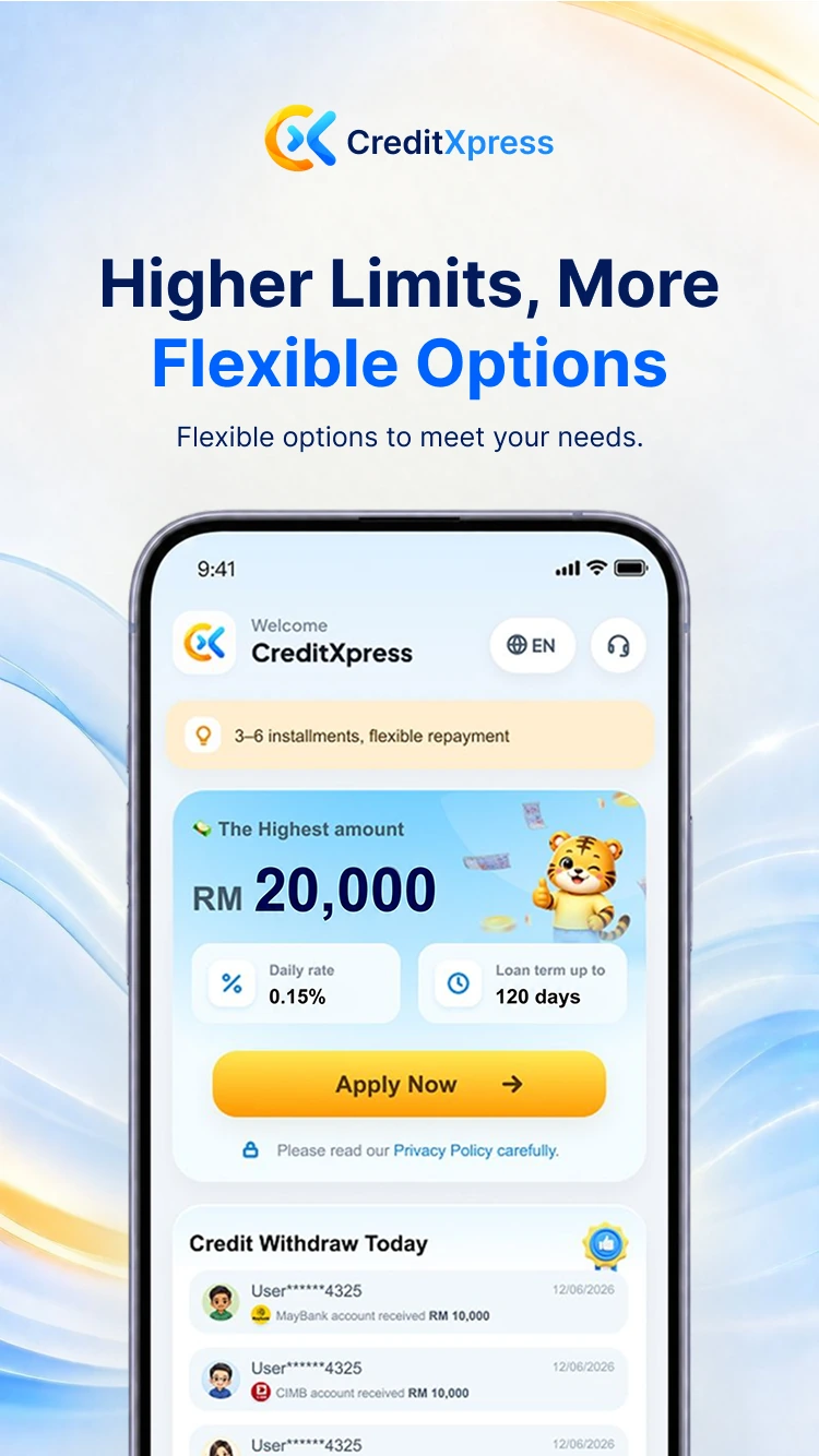 Explore higher limits and flexible repayment options in CreditXpress