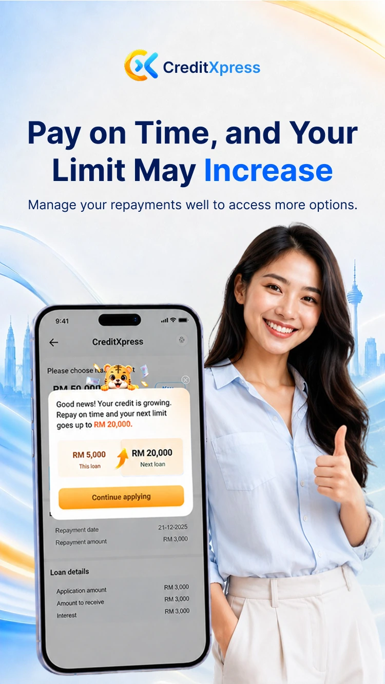 Pay on time for a better chance of a future CreditXpress limit increase